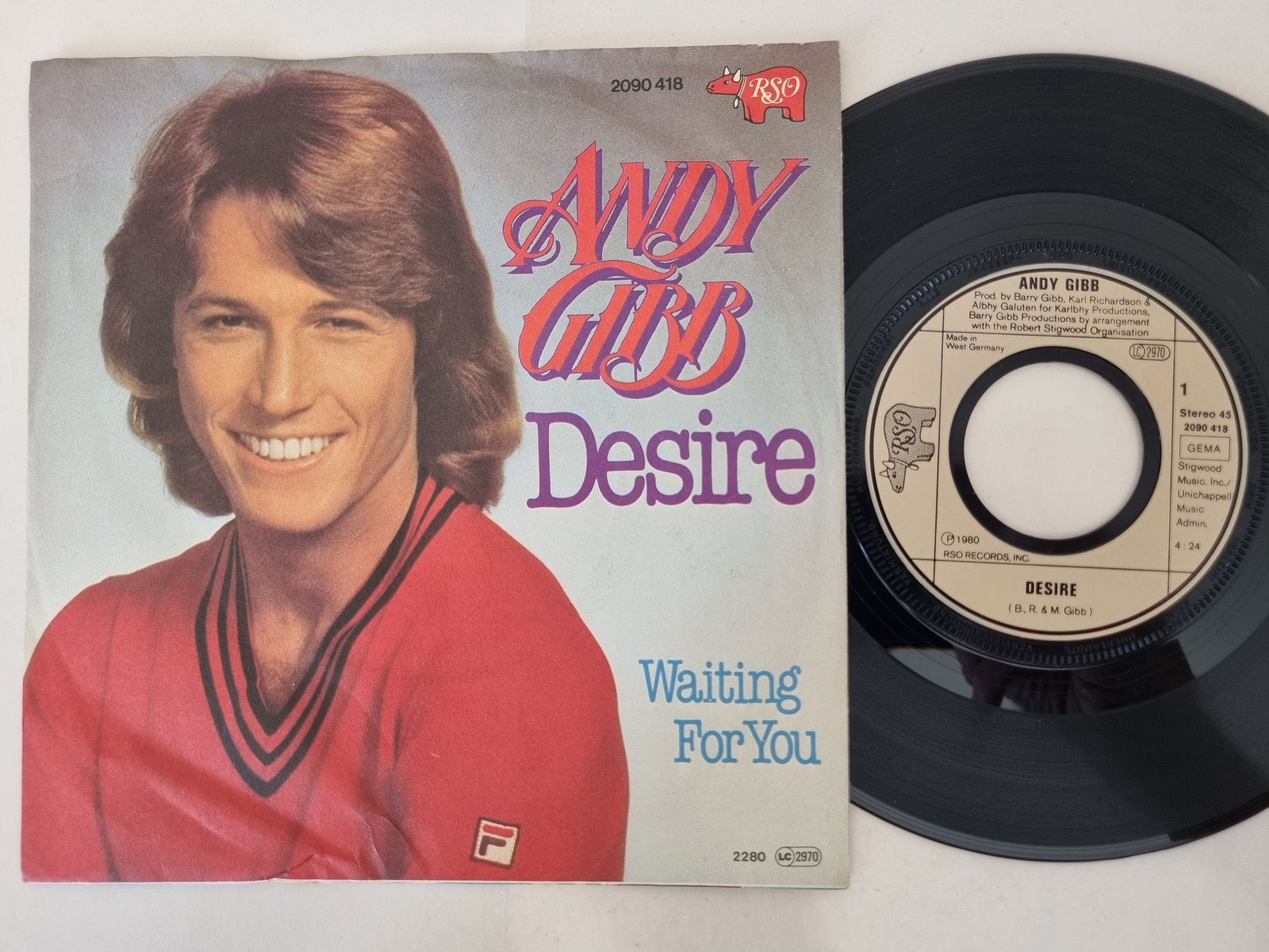 Andy Gibb - Desire 7'' Vinyl Germany/ Bee Gees