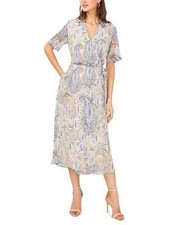 Vince Camuto Womens Collared Maxi Wrap Dre Cream Multi S M L