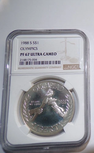 1988-S $1 Olympics Silver Dollar Commemorative NGC PF67 Ultra Cameo
