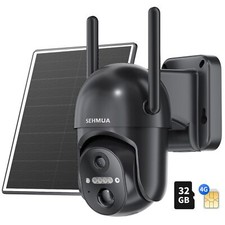 Solar Powered Outdoor Security Camera 4G LTE 360 View Color Night Vision