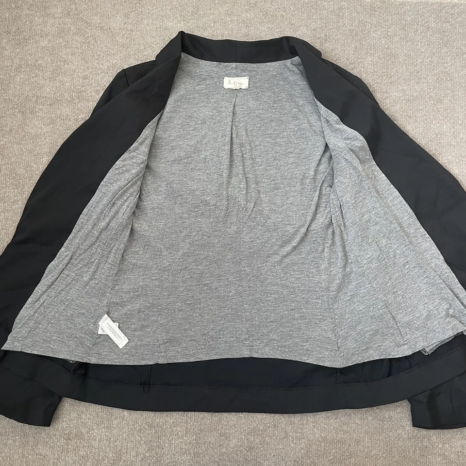 Blazer Lou & Grey Mujer Pequeño Negro Ligero Jersey Forrado Informal Cómodo Foto 4 de 4