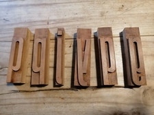 CARATTERI TIPOGRAFICI IN LEGNO - 6 PEZZI