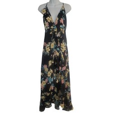 Dress Forum Los Angeles Boho Dress Satin Floral Strappy Urban Outfitters M NWT