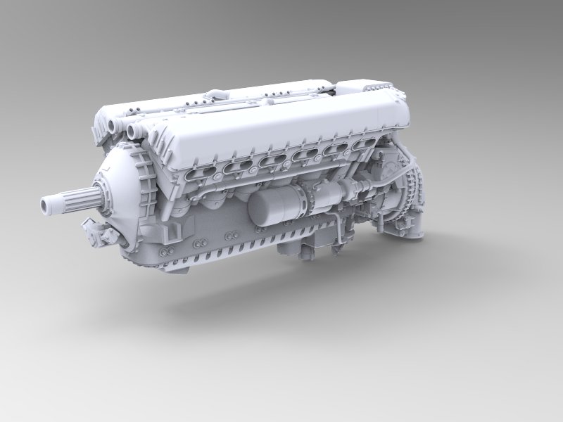 1/32 FAST-FIX Resin V-1650 Merlin Detailed Engine for P-51D Spitfire