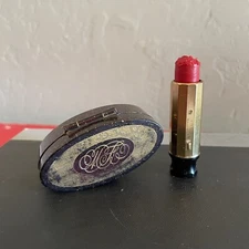 Vintage MAX FACTOR Hi Society Compact & Lipstick Pop Up Refill Red Contrast