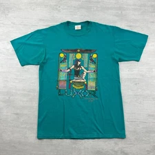 Vintage 90s Luxor Casino Shirt Size Large Green Las Vegas Mayan USA Made