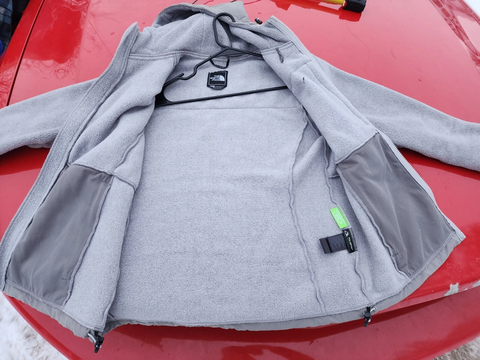 north-face denali fleece hooded polartec jacket