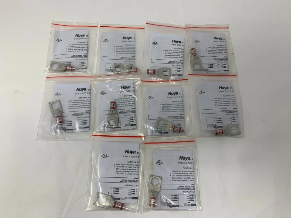 Grainger Huya 24C358 1-Hole Compression Copper Lug 8AWG 3/8" Stud Lot of 10 - Image 3 of 3