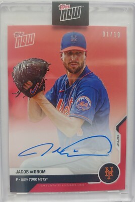 Jacob deGrom METS 2020 TOPPS NOW ROAD OPENING DAY ON CARD AUTO RED 1/10 OD-265D