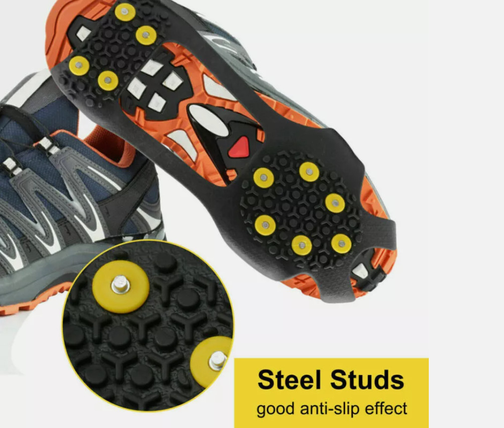 10Studs Ice Climbing Crampons Snow Grips Anti Slip Shoe Boot Cleats Spikes Sport