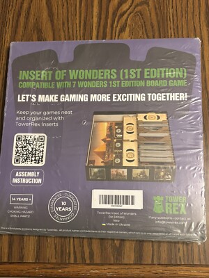 Tower Rex Board Game Organizer for 7 Wonders 1st Edition Board Game Accessory