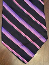Murano Pink Purple Black Hand Made 100% Silk Men’s Neck Tie Made In Usa