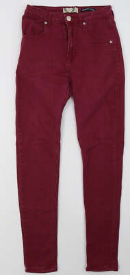 Boohoo Damen lila Baumwollmischung Skinny Jeans Größe 8 L30