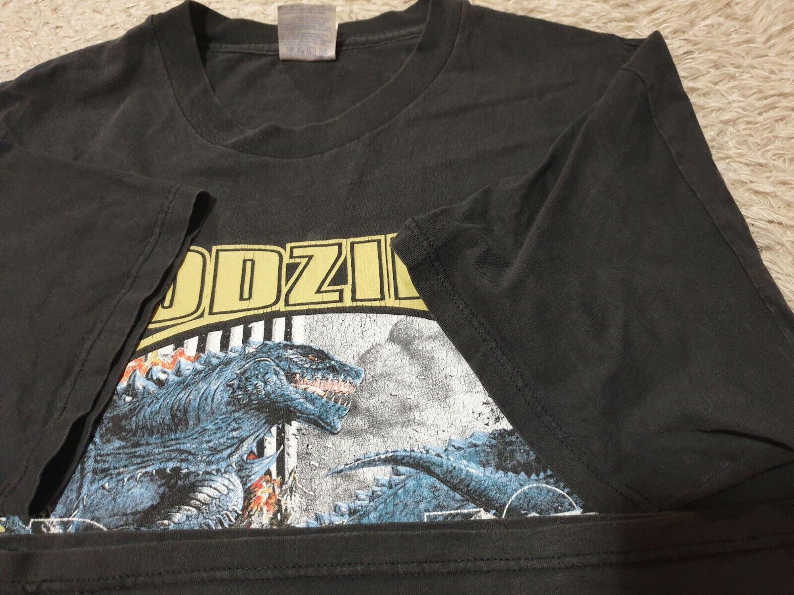 Loiter X Godzilla Lighting Vintage T-Shirt Vintage Black