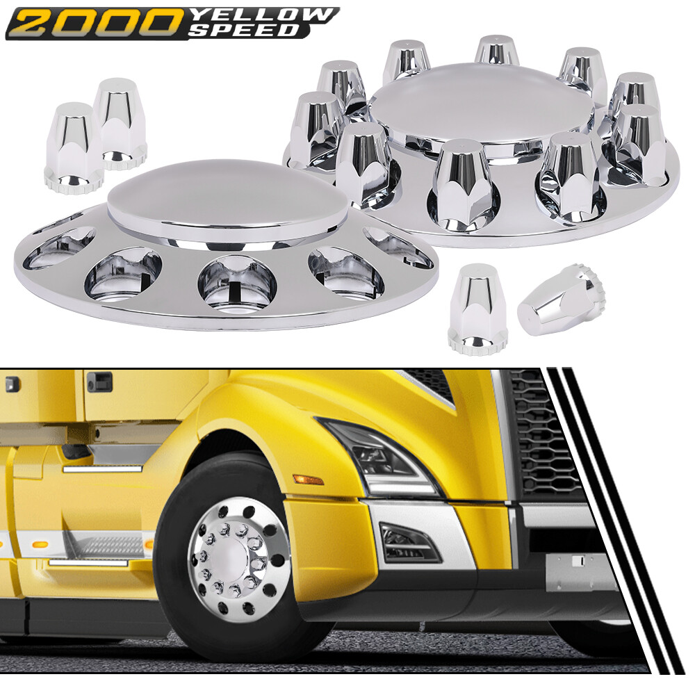 Front Wheel Covers Hub Axle Semi Plastic ABS 33mm Chrome Nut Covers