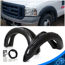 4X Textured Fender Flares For 99-07 Ford F250 F350 SuperDuty Rivet Pocket Wheel