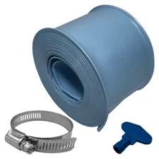 Puri Tech Pool Filter Backwash Hose, Clamps Included, Durable, 2 in x 25 feet