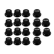 FLEOR 18PCS Black 12T6V Tone Volume Knobs Speed Control Knob Button for STGuitar