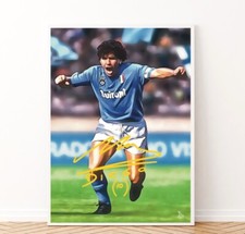 Diego Maradona Napoli Autografo Idea Regalo Scudetto Cornice Passione Serie A
