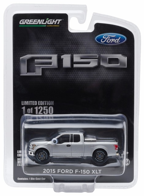 New 164 Greenlight Ingot Silver 2015 Ford F 150 Xlt Pickup Truck Wtow Hitch