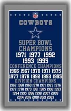 Dallas Cowboys Football 3x5 ft All Super Bowl Champions Flag NFL Banner