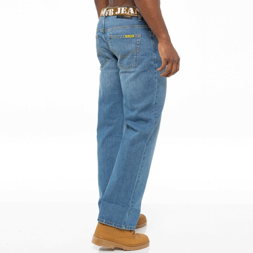 Uomo Jeans Bootcut Gamba Larga a Zampa Pantaloni Denim Casual Regular Taglia UK - Afbeelding 10 van 18