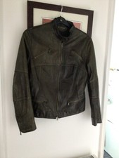 Dark Olive Green Leather Jacket By De Luca Bossa Size Medium