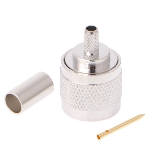 10Pcs N Male Plug Crimp RG58 RG142 LMR195 RG400 Coaxial Cable Straight Connector - Zdjęcie 5 z 8