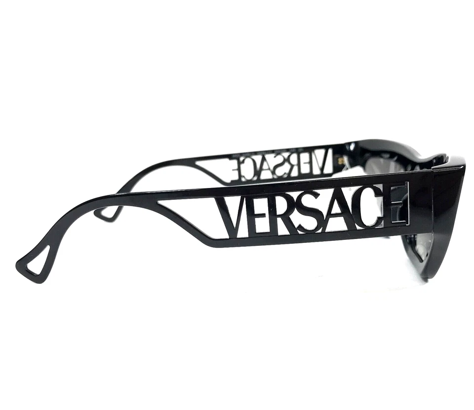 范思哲太阳镜 MOD.4432-U 5232/11 厚黑色猫眼框带灰色镜片 — 第 4/4 张图片