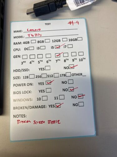 Lenovo T470S, I5-7200u 2.50ghz FOR PARTS (OFFERS WELCOME) - Picture 15 of 15