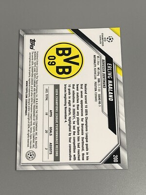 Erling Haaland 2021-22 Topps Chrome UEFA Champions League #200