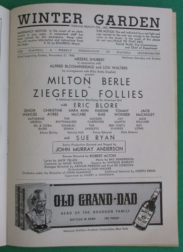 Milton Berle Spielzettel Programm Ziegfeld Follies Vintage 1943 Original Wintergarten - Bild 6 von 7