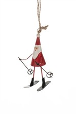 Shoeless Joe Mini Ski Santa Christmas Tree Decoration Novelty Metal Ornament
