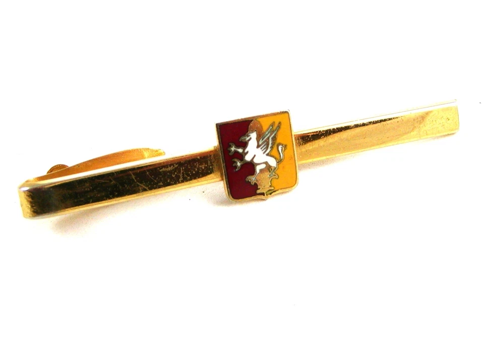 Vintage Pegasus Horse Red & Yellow Flag Tie Clasp by Hickok USA - Image 3 of 3