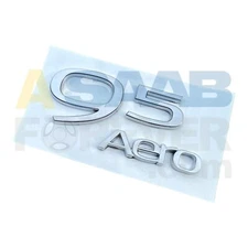 SAAB NG 9-5 AERO EMBLEM REAR MATTE CHROME NEW GENUINE OEM REPRODUCTION 12841801