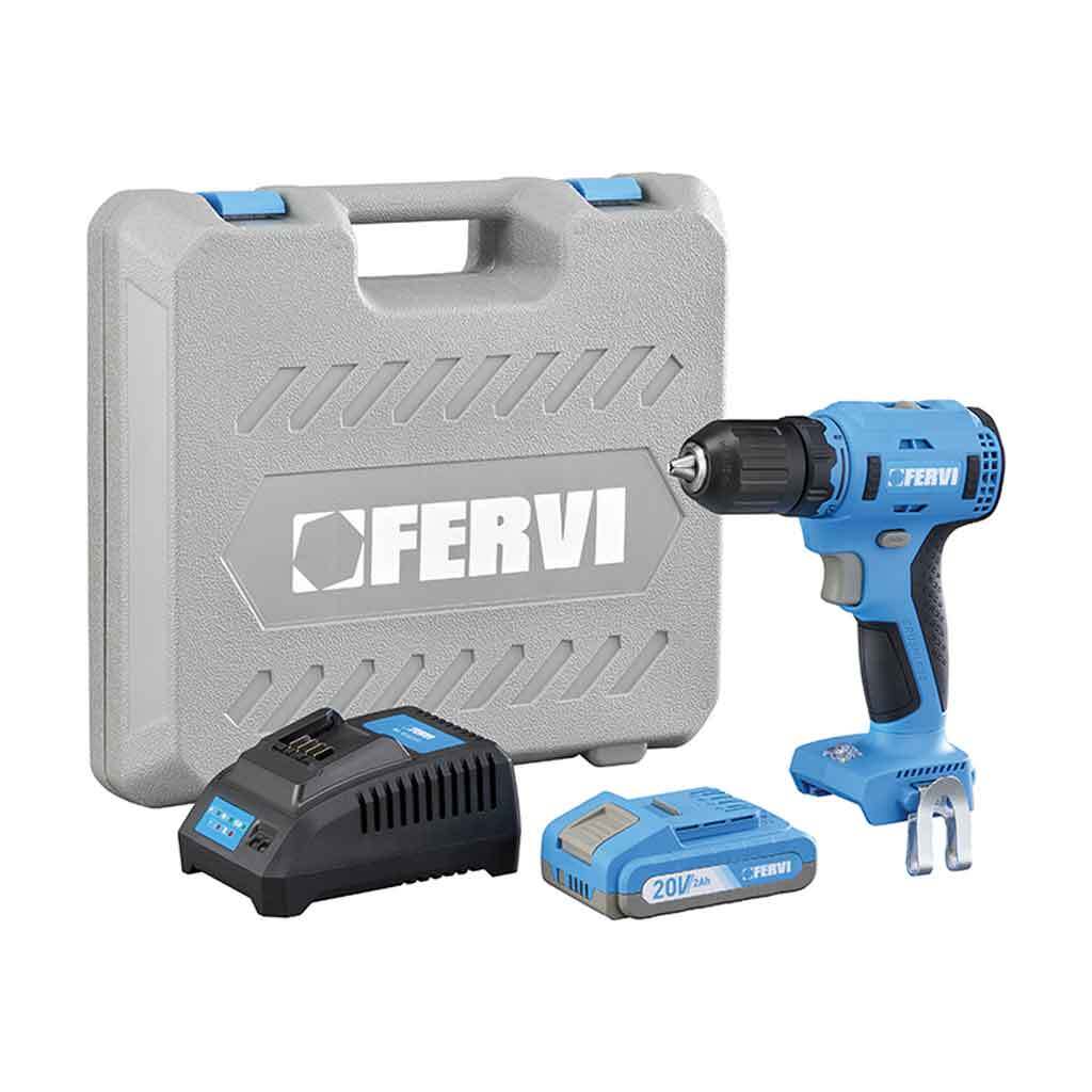 Fervi FB20CD3AB-12B Trapano avvitatore 20V 13mm con 1 Batterie 2Ah