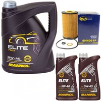 MotoröL Set Mannol Elite 5W40 API 7 Liter + ÖLfilter FüR Renault Megane II 2.0