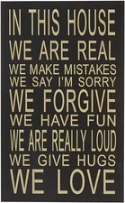 Decorative Box Sign 13"HX8"W, Tabletop Home Decor Hanging Wall Art Decor Wood Si