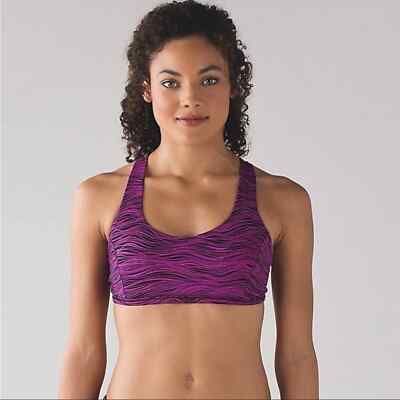 Lululemon Free To Be Tranquil Bra in Life Lines Polar Pink Black
