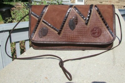 CARLOS FALCHI Vintage Leather Crossbody / Shoulder / Clutch Purse Handbag