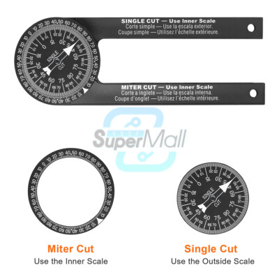 Miter Saw Protractor Aluminum Alloy Angle Finder Level Meter Gauge Goniometer