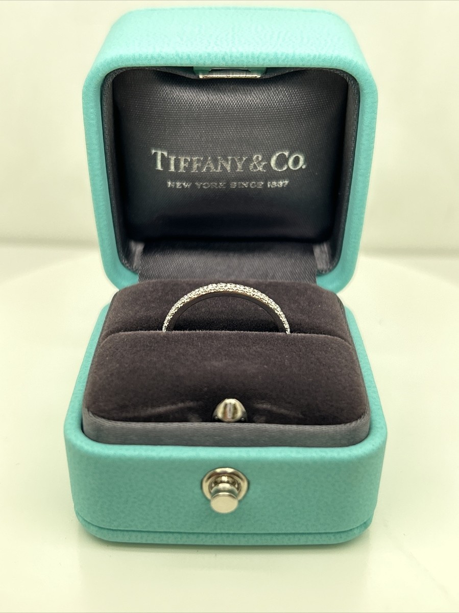 Tiffany Co Soleste 950 Platinum Diamond Half Eternity Band Size