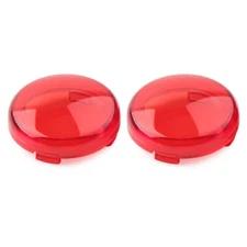 2 Pcs Red Turn Signal Lens Light Cover Guard For Harley Touring Softail Dyna