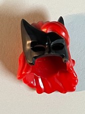 1 St. Lego Black Minifigure, Hair Combo, Hat with Hair, Batman Cowl with Long Re