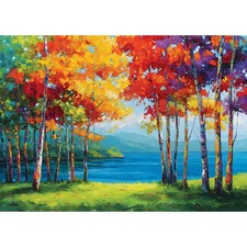 1000 Pieces Jigsaw Puzzles For Adults Forest Lake Oil Painting Landscape Decor