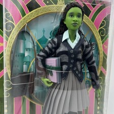 Wicked Fashion Doll Elphaba at Shiz University Mattel Green Posable Movie NIB
