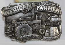VTG 1983 Siskiyou Buckle Co AMERICAN FARMER FEEDS THE WORLD Commemorative Buckle