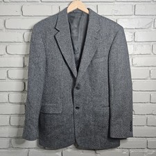 Lands' End Men's Lambs Wool Tweed Blazer 42R Herringbone Sport Coat Jacket