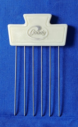 Vintage 70s 80s Goody Hair Pick Stainless Steel Tease Lift Comb Travel/Purse Sz - 第 9/10 張圖片