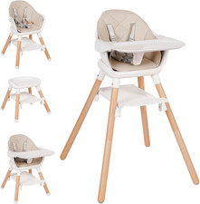 Baby High Chair3 in 1 Wooden Convertible High Chairs for Babies Toddlers